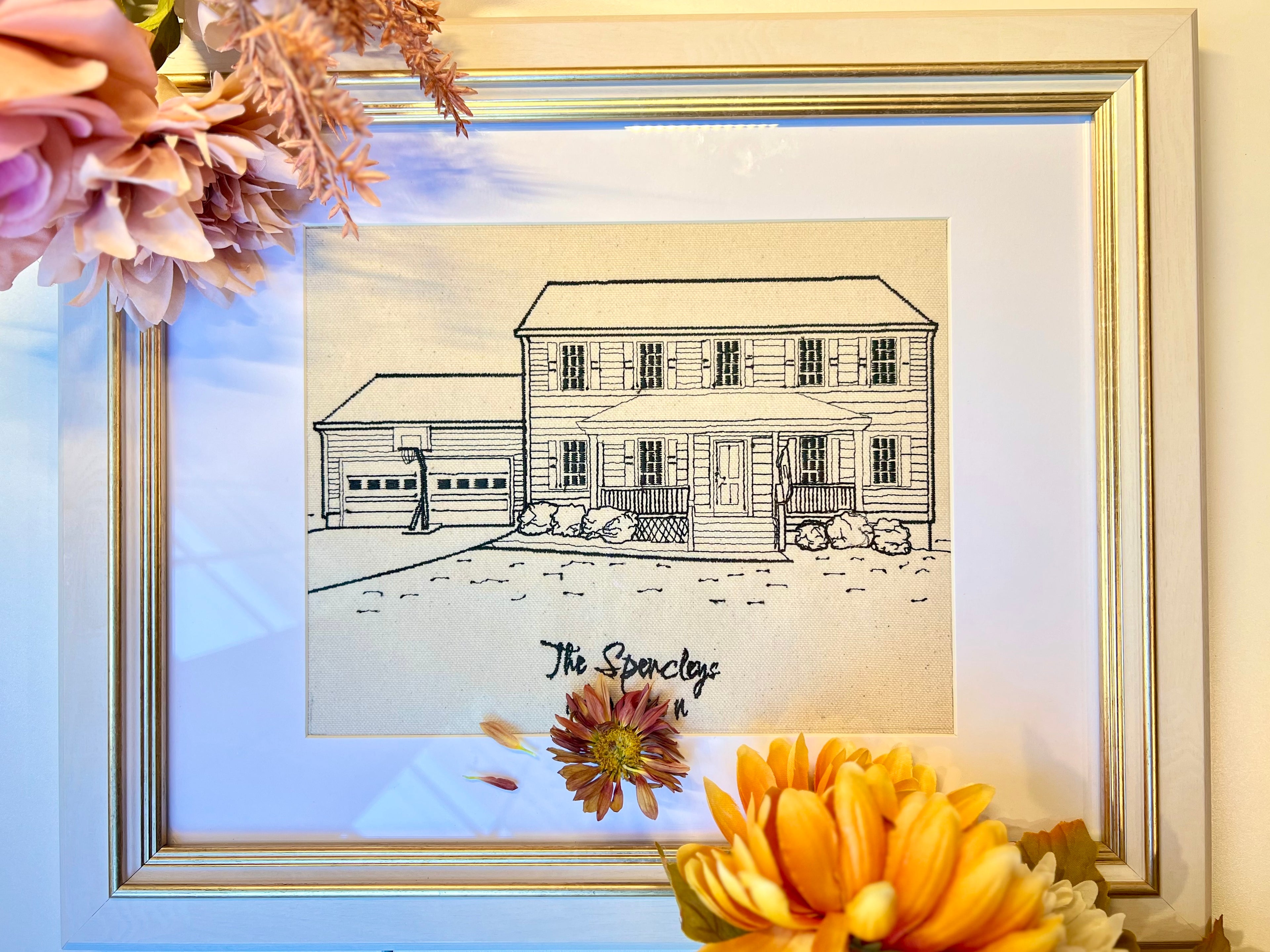 Custom Embroidered Home Portrait