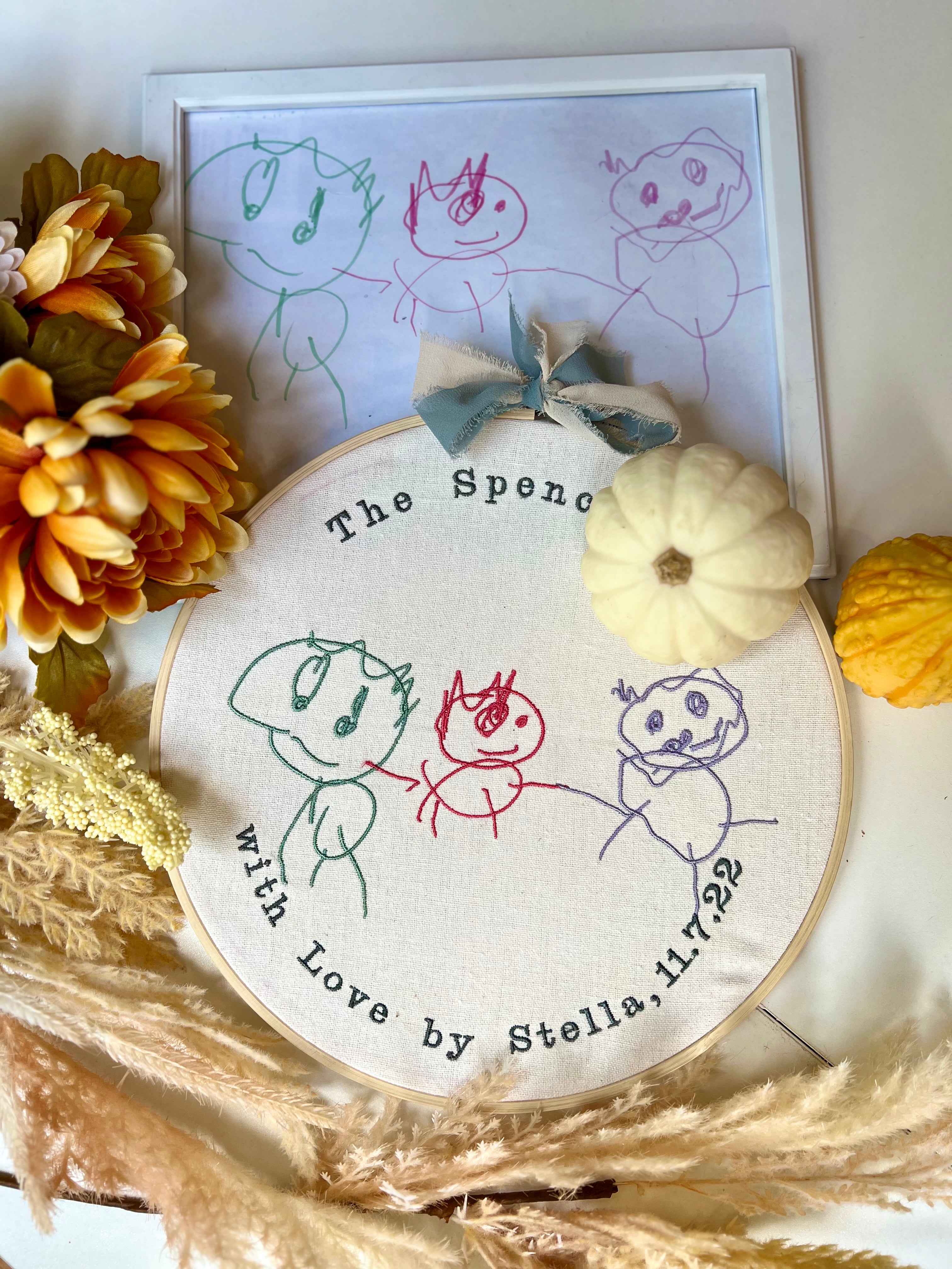 Custom Embroidered Wall Art — From Your Child’s Drawing