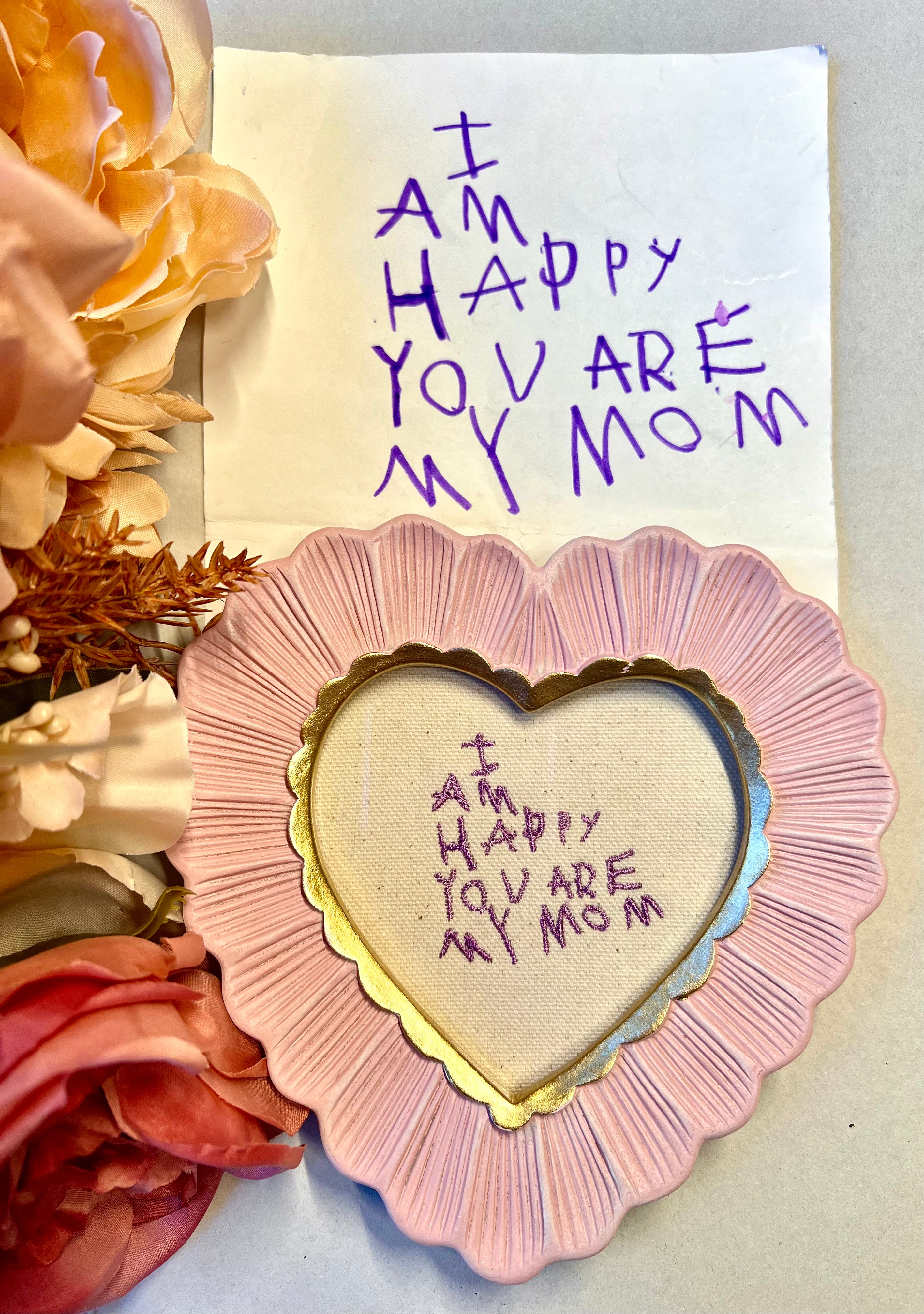 Heart Frame embroidered Keepsake - 6’’x6’’